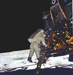 Edwin Aldrin descend Lunar Module II - Apollo 11